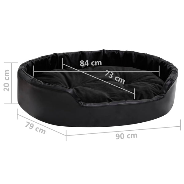 vidaXL Dog Bed Black 90x79x20 cm Plush and Faux Leather