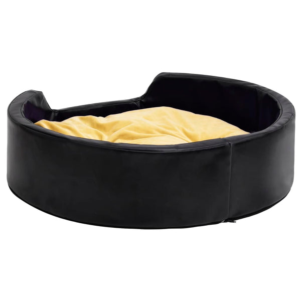 vidaXL Dog Bed Black-Yellow 99x89x21 cm Plush and Faux Leather
