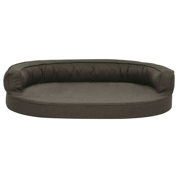 vidaXL Dog Mattress Ergonomic 75x53cm Linen Look Dark Grey