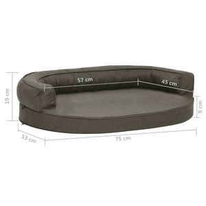 vidaXL Dog Mattress Ergonomic 75x53cm Linen Look Dark Grey