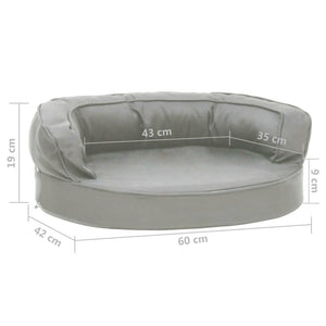 vidaXL Ergonomic Dog Mattress 60x42 cm Linen Look Grey