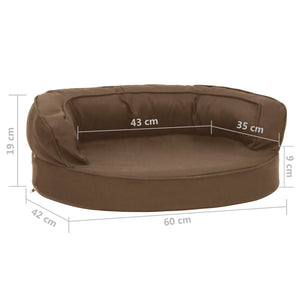 vidaXL Ergonomic Dog Mattress 60x42 cm Linen Look Brown