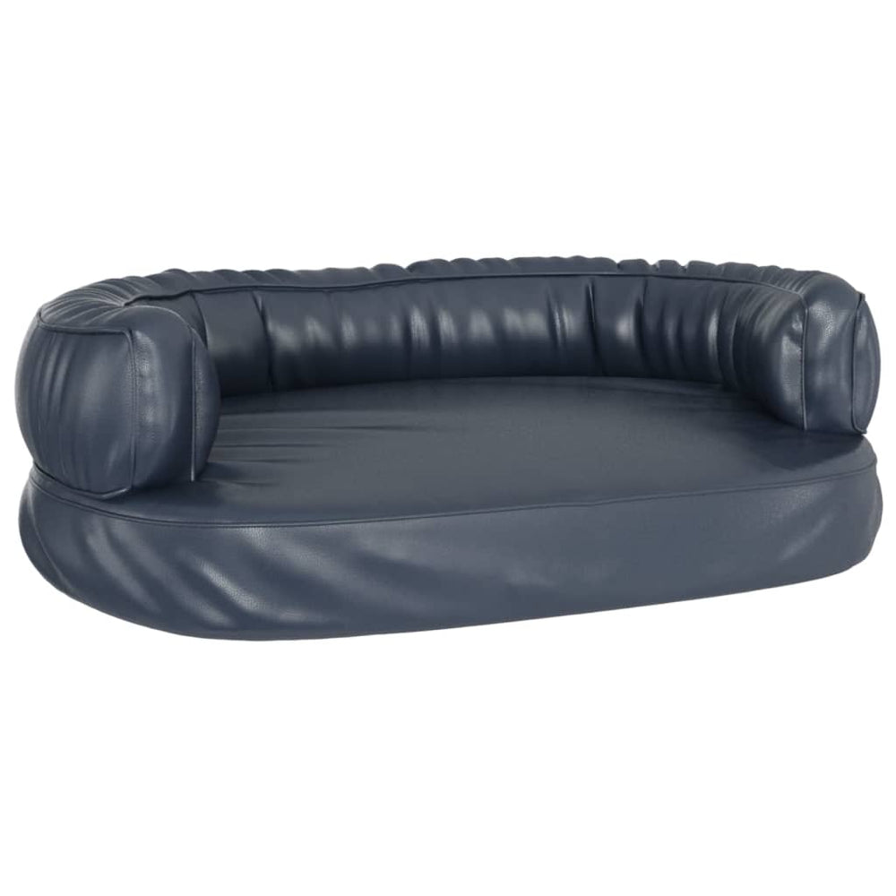 vidaXL Ergonomic Dog Bed Foam Dark Blue 60x42cm Faux Leather