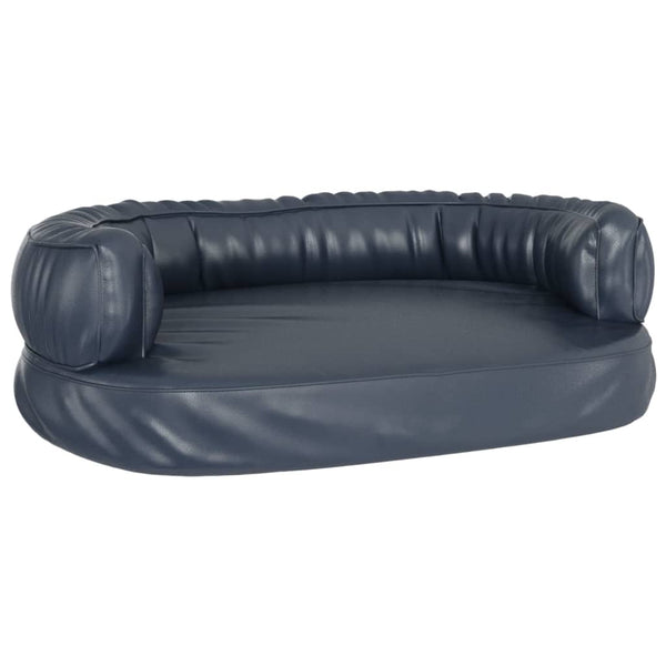 vidaXL Ergonomic Dog Bed Foam Dark Blue 60x42cm Faux Leather