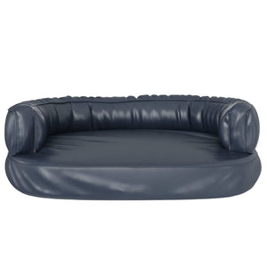 vidaXL Ergonomic Dog Bed Foam Dark Blue 60x42cm Faux Leather