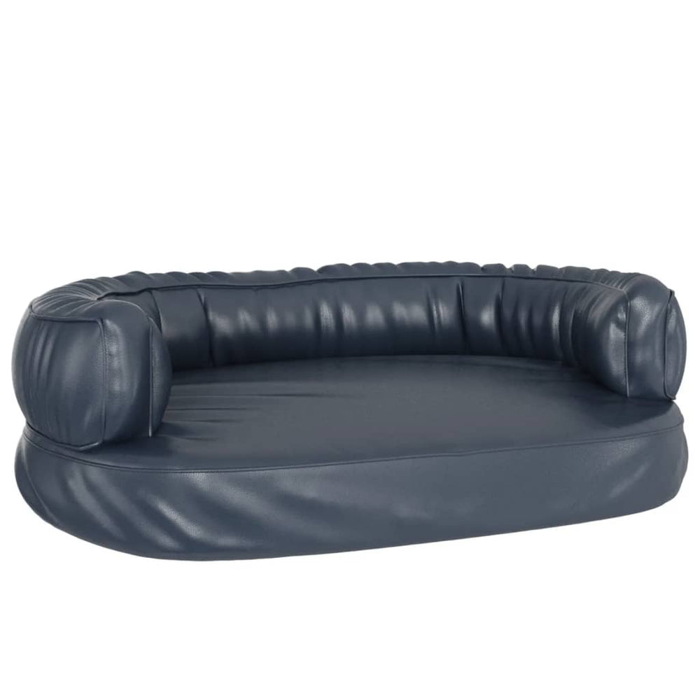 vidaXL Ergonomic Dog Bed Foam Dark Blue 75x53cm Faux Leather
