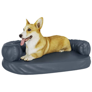 vidaXL Ergonomic Dog Bed Foam Dark Blue 75x53cm Faux Leather