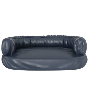 vidaXL Ergonomic Dog Bed Foam Dark Blue 75x53cm Faux Leather