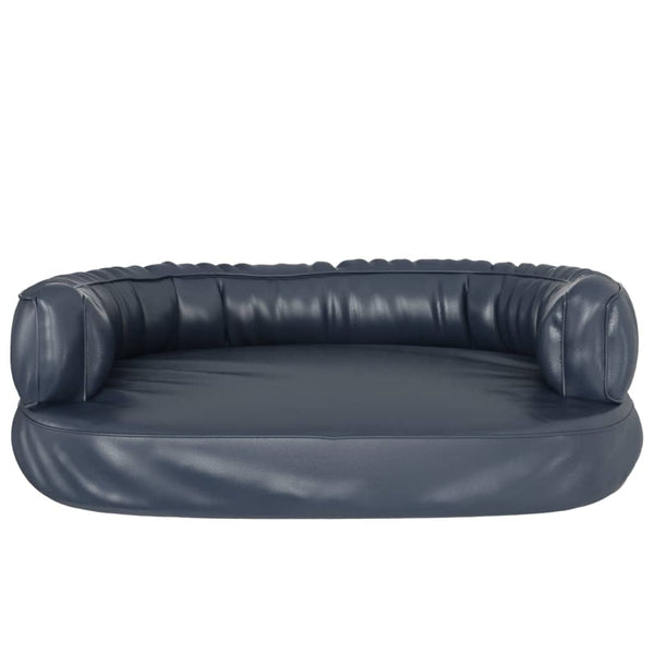 vidaXL Ergonomic Dog Bed Foam Dark Blue 75x53cm Faux Leather