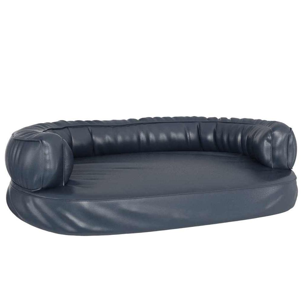 vidaXL Ergonomic Dog Bed Foam Dark Blue 88x65cm Faux Leather