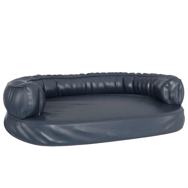 vidaXL Ergonomic Dog Bed Foam Dark Blue 88x65cm Faux Leather