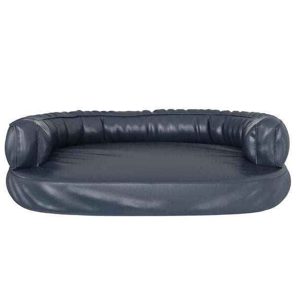 vidaXL Ergonomic Dog Bed Foam Dark Blue 88x65cm Faux Leather