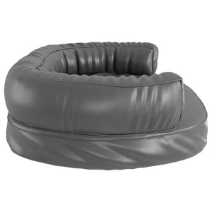vidaXL Dog Bed Ergonomic Foam Grey 75x53 cm Faux Leather