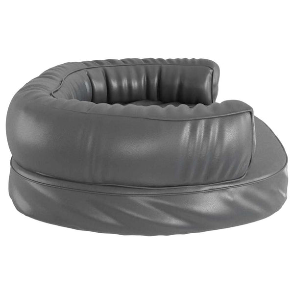 vidaXL Dog Bed Ergonomic Foam Grey 75x53 cm Faux Leather