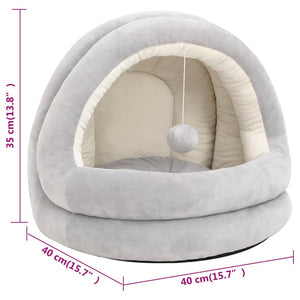 vidaXL Cat Bed 40x40x35 cm Grey and Cream