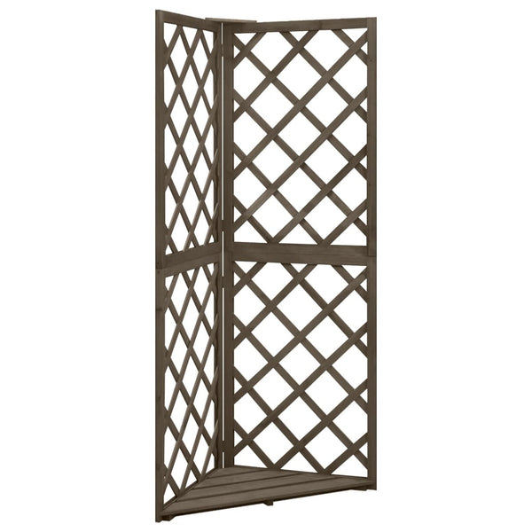 vidaXL Corner Trellis Gray 50x50x145 cm Solid Fir Wood