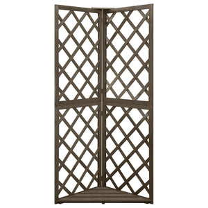 vidaXL Corner Trellis Gray 50x50x145 cm Solid Fir Wood