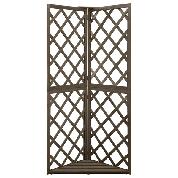 vidaXL Corner Trellis Gray 50x50x145 cm Solid Fir Wood