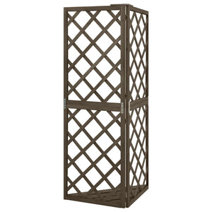 vidaXL Corner Trellis Gray 50x50x145 cm Solid Fir Wood