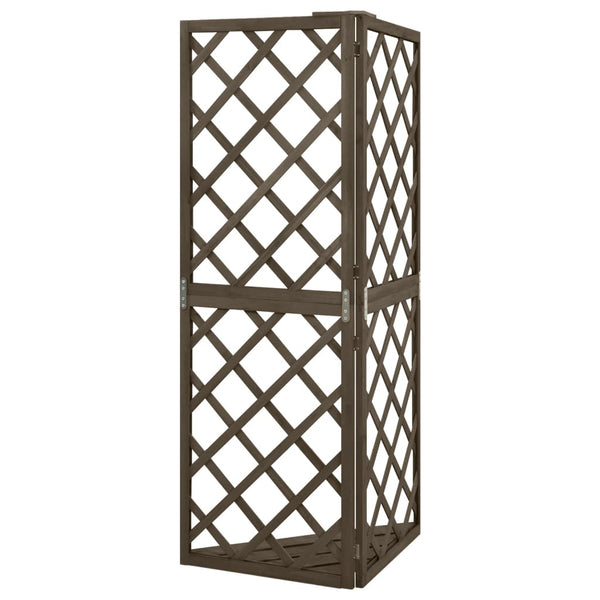 vidaXL Corner Trellis Gray 50x50x145 cm Solid Fir Wood