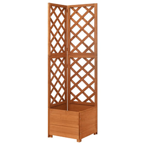 vidaXL Corner Trellis with Planter 40x40x150cm Solid Firwood