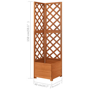 vidaXL Corner Trellis with Planter 40x40x150cm Solid Firwood