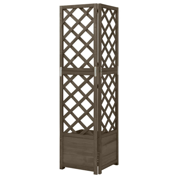 vidaXL Corner Trellis with Planter Box Grey 40x40x150cm Solid Fir Wood