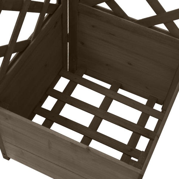 vidaXL Corner Trellis with Planter Box Grey 40x40x150cm Solid Fir Wood