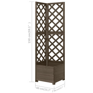 vidaXL Corner Trellis with Planter Box Grey 40x40x150cm Solid Fir Wood