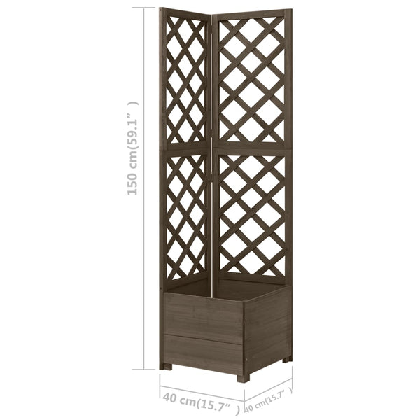 vidaXL Corner Trellis with Planter Box Grey 40x40x150cm Solid Fir Wood