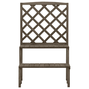 vidaXL Plant Stand with Trellis Grey 70x42x115 cm Solid Fir Wood