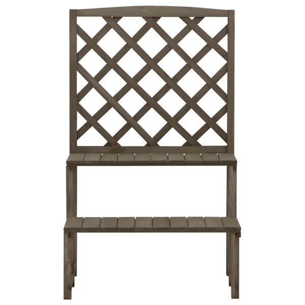 vidaXL Plant Stand with Trellis Grey 70x42x115 cm Solid Fir Wood