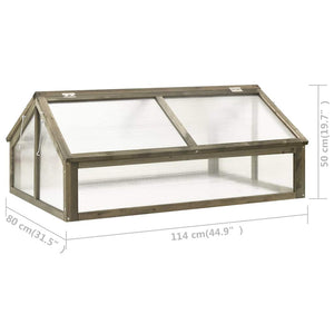 vidaXL Grey Greenhouse 114x80x50 cm Firwood