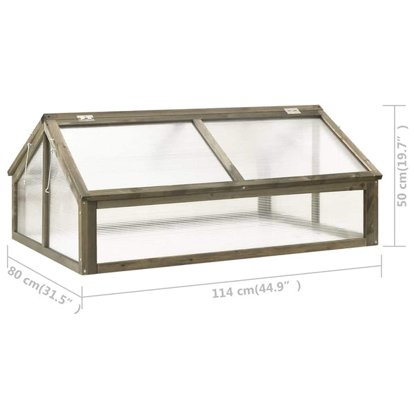 vidaXL Grey Greenhouse 114x80x50 cm Firwood