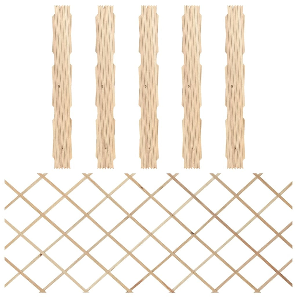 vidaXL Trellis Fences 5 pcs Solid Fir Wood 180x80 cm