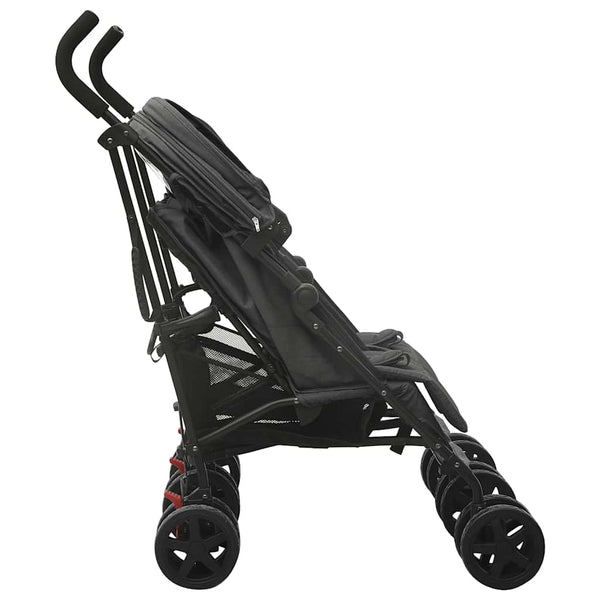 vidaXL Twin Stroller Anthracite Steel