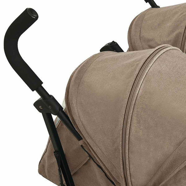 vidaXL Double Stroller Taupe Steel