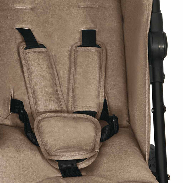 vidaXL Double Stroller Taupe Steel