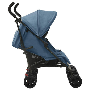 vidaXL Twin Stroller Navy Blue Steel