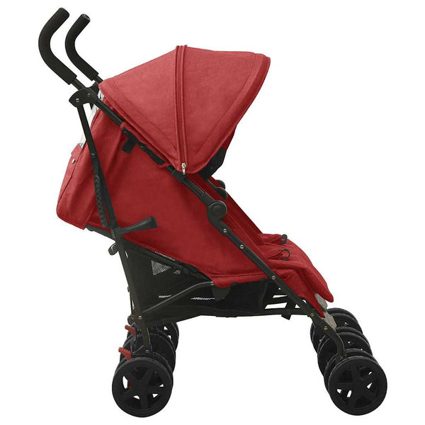 vidaXL Twin Stroller Red Steel