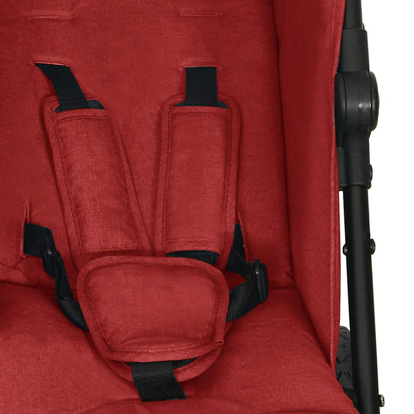 vidaXL Twin Stroller Red Steel