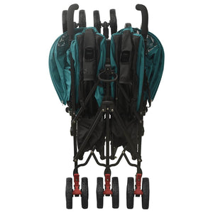 vidaXL Tandem Stroller Green Steel