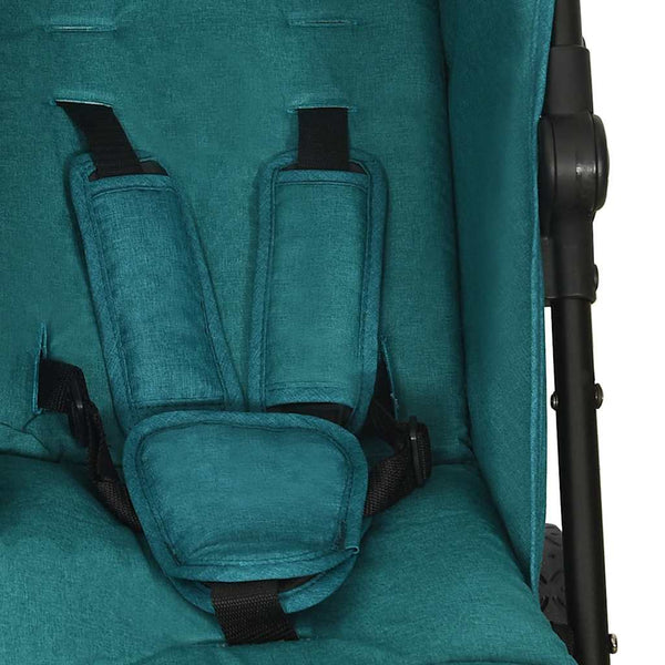 vidaXL Tandem Stroller Green Steel