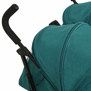 vidaXL Tandem Stroller Green Steel