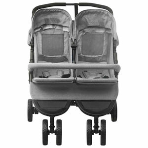vidaXL Tandem Stroller Light Grey Steel