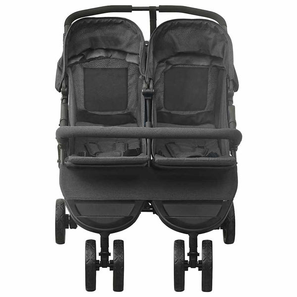vidaXL Twin Stroller Anthracite Steel