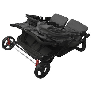 vidaXL Twin Stroller Anthracite Steel