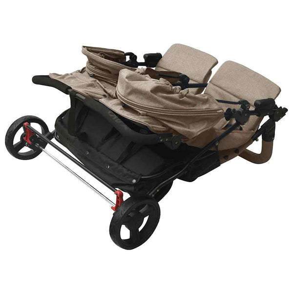 vidaXL Double Stroller Taupe Steel