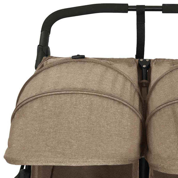 vidaXL Double Stroller Taupe Steel