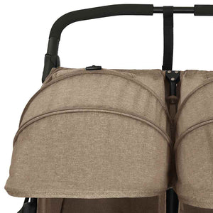 vidaXL Double Stroller Taupe Steel